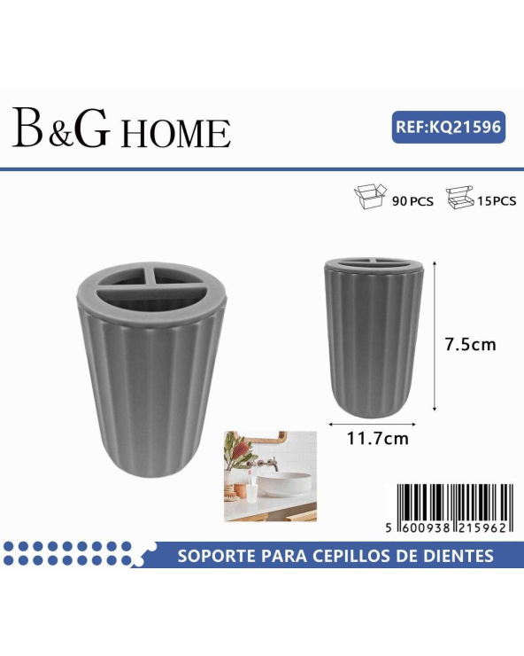 Θήκες οδοντόβουρτσας πλαστικές σε σετ 5Χ - Grey