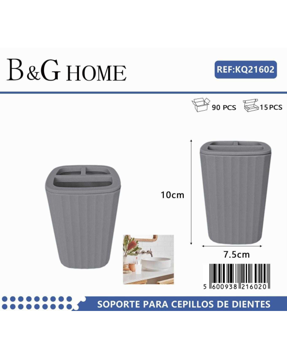 Θήκες οδοντόβουρτσας πλαστικές σε σετ 5Χ - Grey