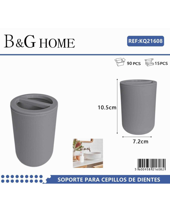 Θήκες οδοντόβουρτσας πλαστικές σε σετ 5Χ - Grey