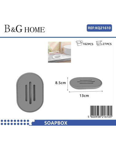 Σαπουνοθήκες μπάνιου πλαστικές - Σετ 9pcs - Grey