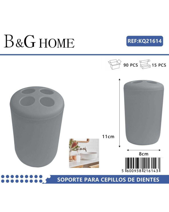 Θήκες οδοντόβουρτσας πλαστικές σε σετ 5Χ - Grey