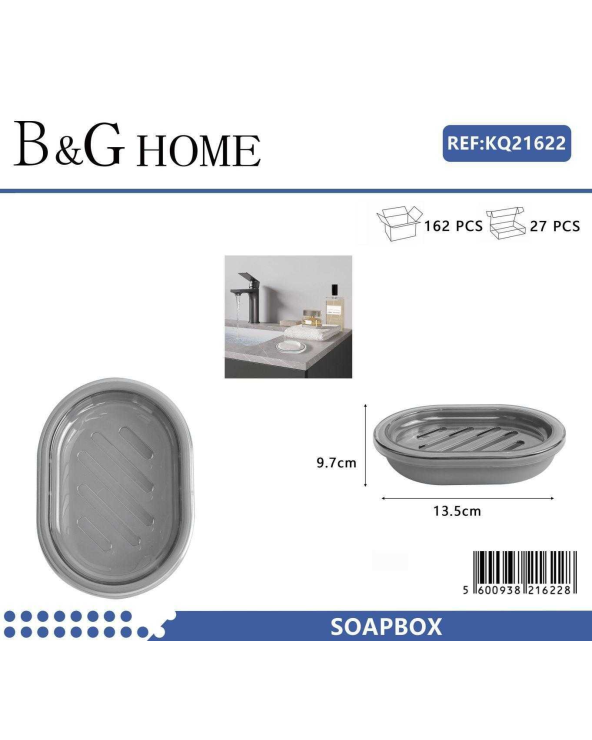 Σαπουνοθήκες μπάνιου πλαστικές - Σετ 9pcs - Grey