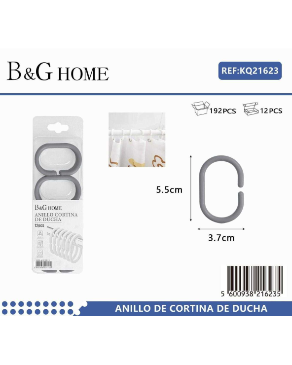 Κρίκοι κουρτίνας μπάνιου - Grey