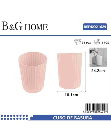 Κάδος απορριμμάτων μπάνιου πλαστικός - Light Pink