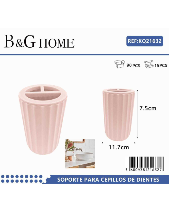 Θήκες οδοντόβουρτσας πλαστικές σε σετ 5Χ - Light Pink