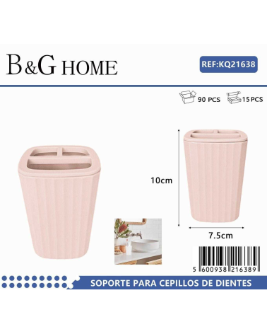 Θήκες οδοντόβουρτσας πλαστικές σε σετ 5Χ - Light Pink