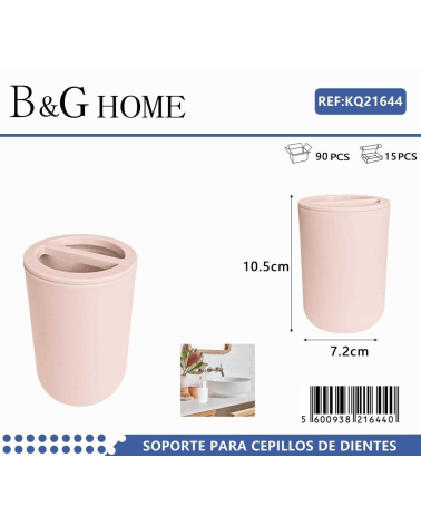 Θήκες οδοντόβουρτσας πλαστικές σε σετ 5Χ - Light Pink