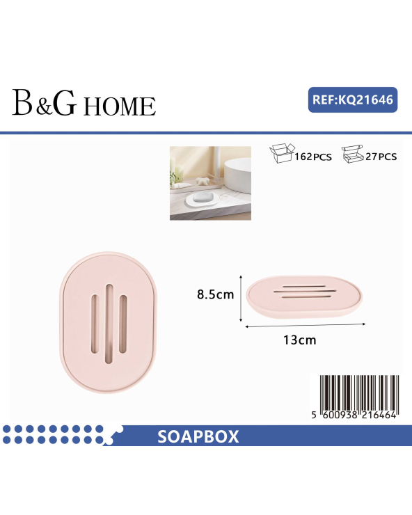 Σαπουνοθήκες μπάνιου πλαστικές - Σετ 9pcs - Light Pink