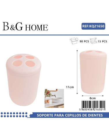 Θήκες οδοντόβουρτσας πλαστικές σε σετ 5Χ - Light Pink