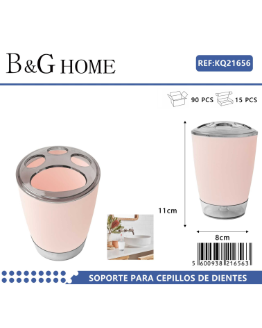 Θήκες οδοντόβουρτσας πλαστικές σε σετ 5Χ - Light Pink