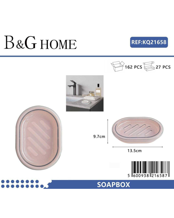 Σαπουνοθήκες μπάνιου πλαστικές - Σετ 9pcs - Light Pink