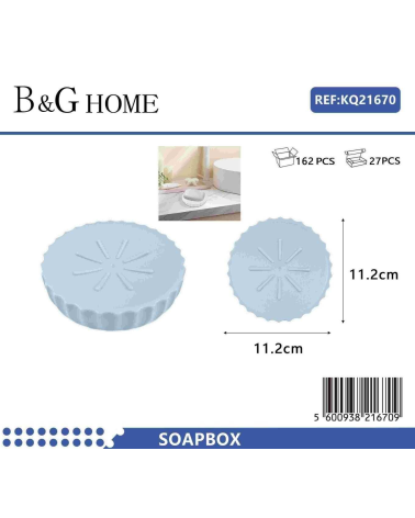 Σαπουνοθήκες μπάνιου πλαστικές - Σετ 9pcs - Light Blue