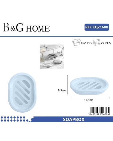 Σαπουνοθήκες μπάνιου πλαστικές - Σετ 9pcs - Light Blue