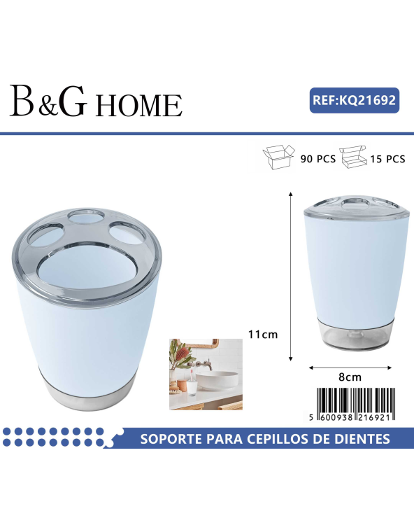 Θήκες οδοντόβουρτσας πλαστικές σε σετ 5Χ - Light Blue