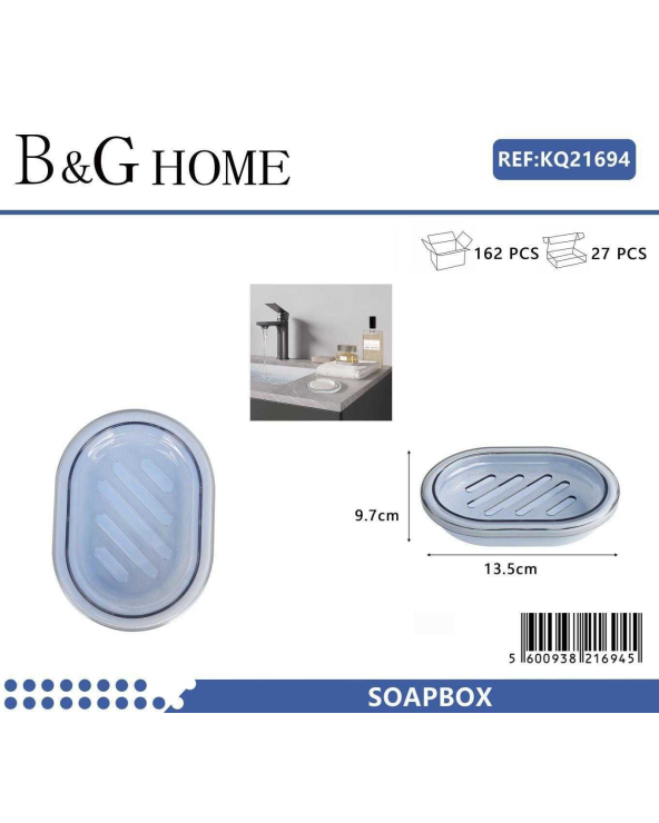 Σαπουνοθήκες μπάνιου πλαστικές - Σετ 9pcs - Light Blue