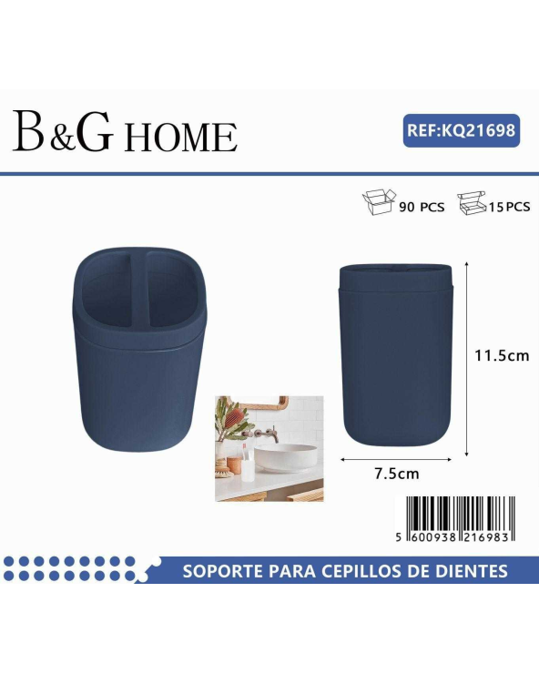 Θήκες οδοντόβουρτσας πλαστικές σε σετ 5Χ - Blue