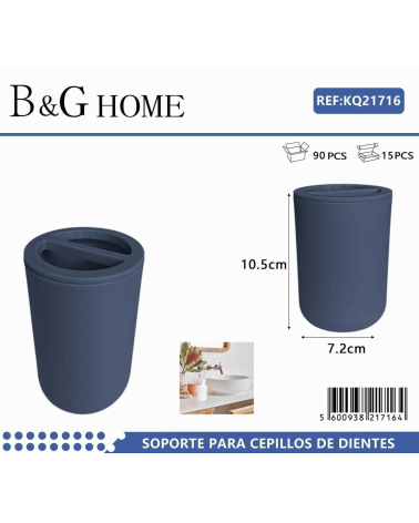 Θήκες οδοντόβουρτσας πλαστικές σε σετ 5Χ - Blue