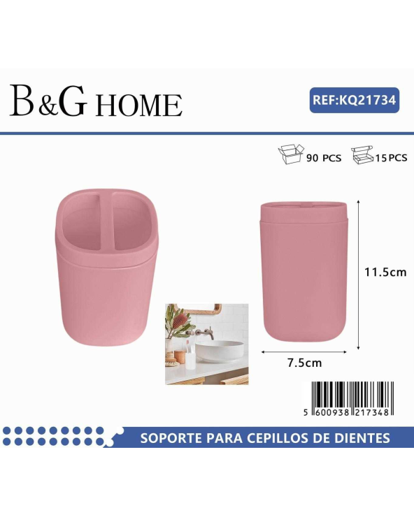 Θήκες οδοντόβουρτσας πλαστικές σε σετ 5Χ - Pink