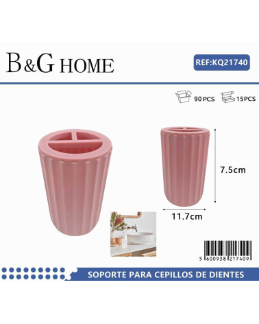 Θήκες οδοντόβουρτσας πλαστικές σε σετ 5Χ - Pink