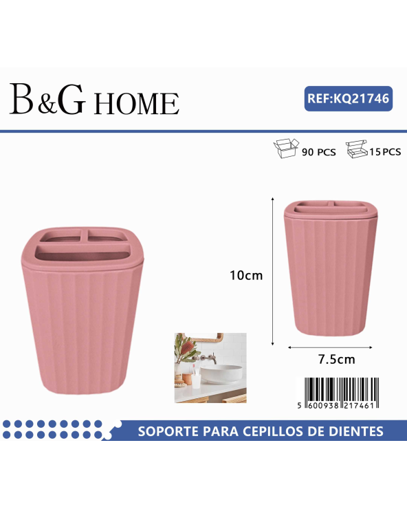 Θήκες οδοντόβουρτσας πλαστικές σε σετ 5Χ - Pink