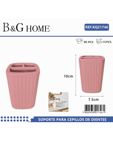 Θήκες οδοντόβουρτσας πλαστικές σε σετ 5Χ - Pink