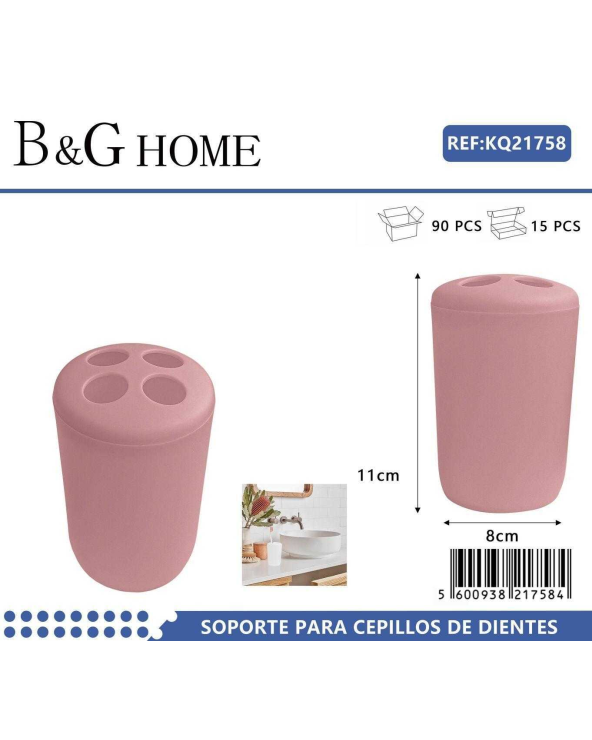 Θήκες οδοντόβουρτσας πλαστικές σε σετ 5Χ - Pink