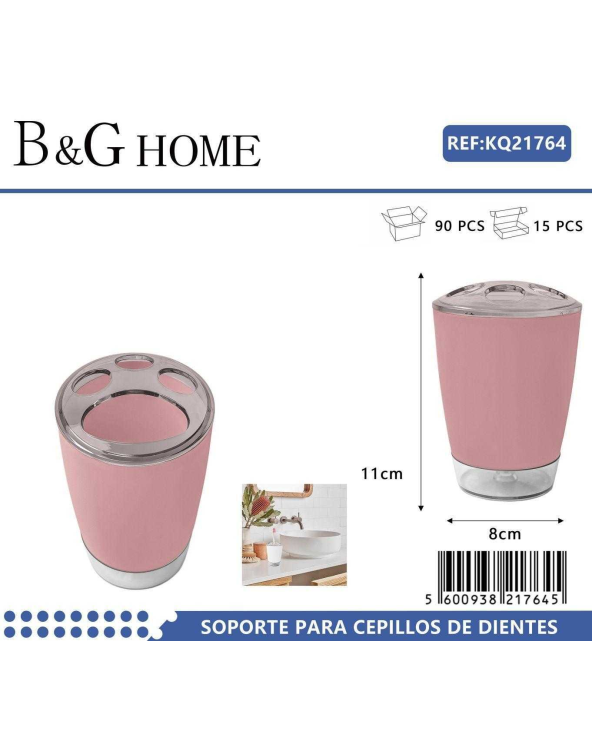 Θήκες οδοντόβουρτσας πλαστικές σε σετ 5Χ - Pink