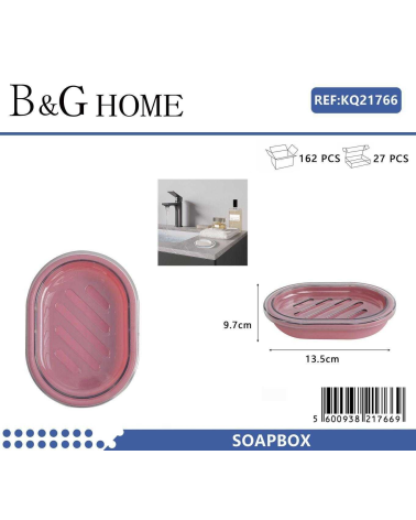 Σαπουνοθήκες μπάνιου πλαστικές - Σετ 9pcs - Pink