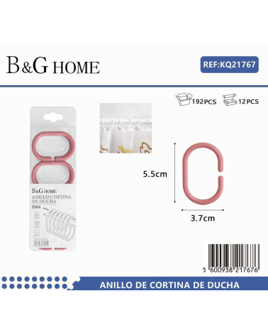 Κρίκοι κουρτίνας μπάνιου - Pink