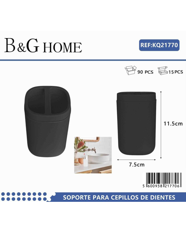 Θήκες οδοντόβουρτσας πλαστικές σε σετ 5Χ - Black