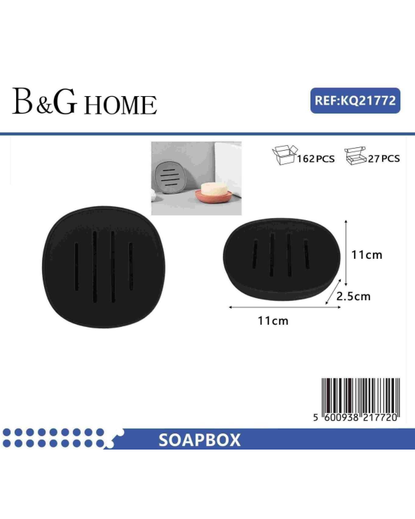 Σαπουνοθήκες μπάνιου πλαστικές - Σετ 9pcs - Black
