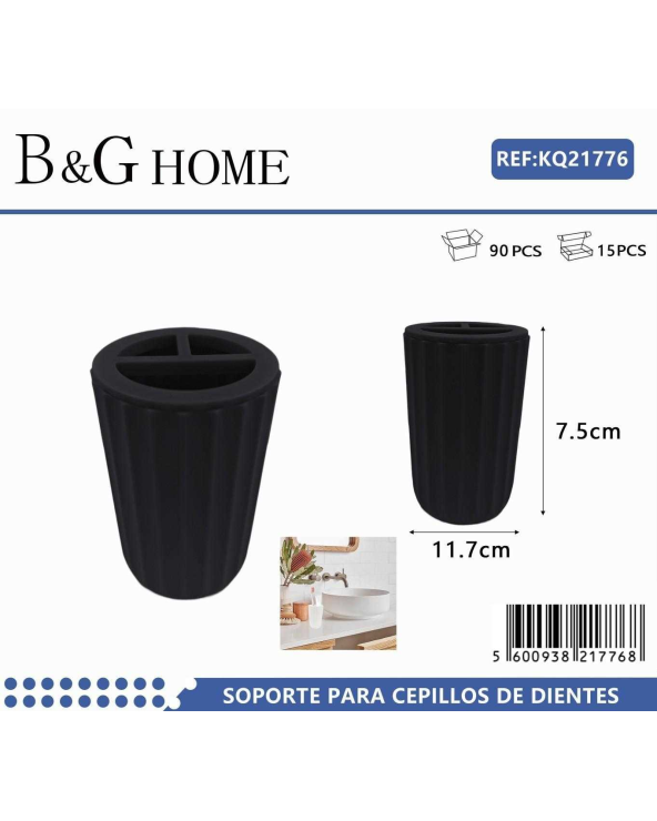 Θήκες οδοντόβουρτσας πλαστικές σε σετ 5Χ - Black