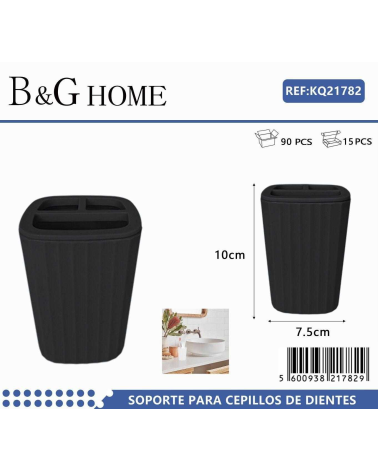 Θήκες οδοντόβουρτσας πλαστικές σε σετ 5Χ - Black