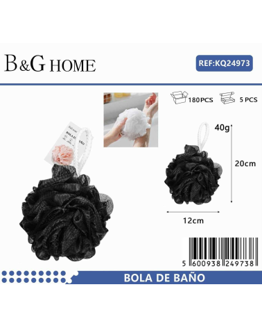 Σφουγγάρια μπάνιου δίχτυ σε σετ 5Χ - Black