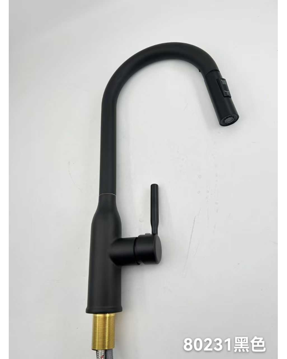 Μπαταρία βρύσης κουζίνας με επεκτεινόμενη κεφαλή - Black