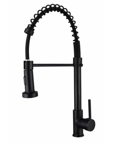 Μπαταρία βρύσης κουζίνας με επεκτεινόμενη κεφαλή - Black