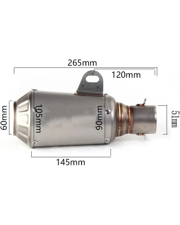 Τελικό εξάτμισης μοτοσυκλέτας σιλανσιέ - 26cm - R-MG0612-1