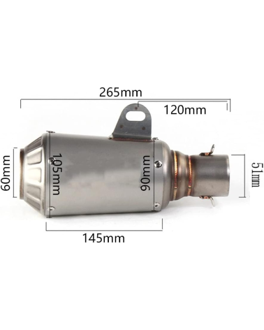 Τελικό εξάτμισης μοτοσυκλέτας σιλανσιέ - 26cm - R-MG0612-1