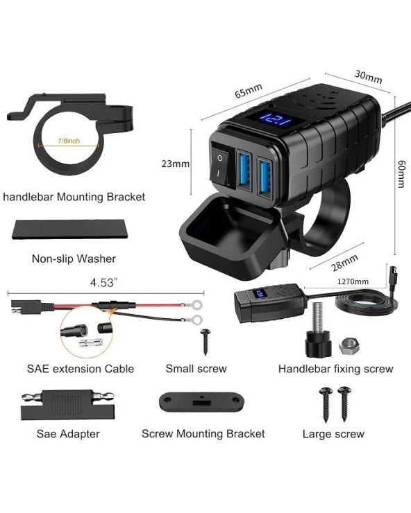 Αντάπτορας φόρτισης μοτοσυκλέτας USB - MQ3103