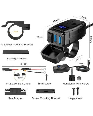 Αντάπτορας φόρτισης μοτοσυκλέτας USB - MQ3103