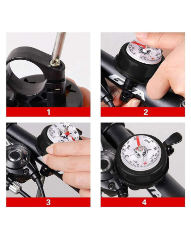 Κουδούνι ποδηλάτου με πυξίδα - S25-426 - 653197 - Red