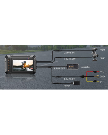 Καταγραφικό μοτοσυκλέτας - 3   - M4A - WiFi