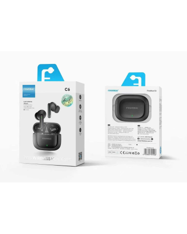 Ασύρματα ακουστικά Bluetooth με θήκη φόρτισης - C6 - Fineblue - 701458 - White