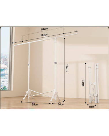 Πτυσσόμενη κρεμάστρα δαπέδου & απλώστρα ρούχων - DG202501 - 282180 - White