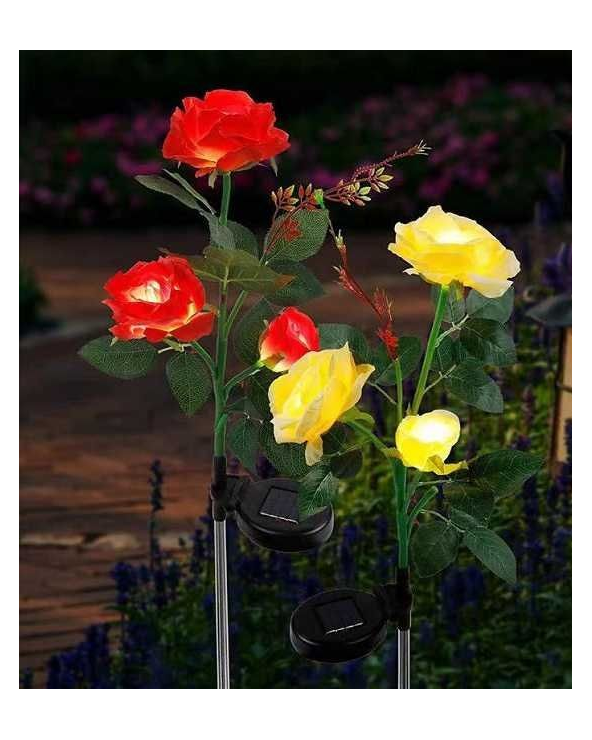 Φωτιζόμενα διακοσμητικά λουλούδια LED με ηλιακό πάνελ - 2pcs - 150333 - White