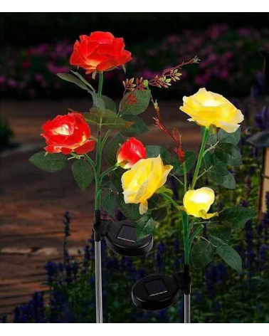 Φωτιζόμενα διακοσμητικά λουλούδια LED με ηλιακό πάνελ - 2pcs - 150333 - White