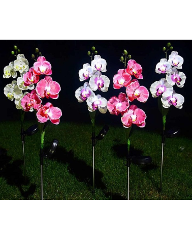 Φωτιζόμενα διακοσμητικά λουλούδια LED με ηλιακό πάνελ - 2pcs - 150388 - White