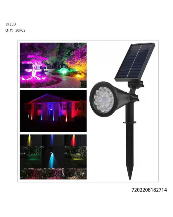 Ηλιακός προβολέας κήπου LED RGB - 18LED