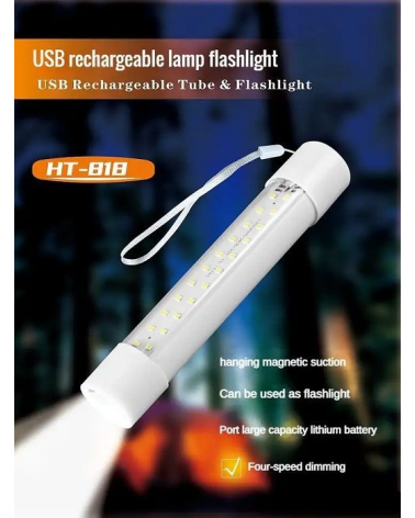 Επαναφορτιζόμενος σωλήνας φωτισμού LED με φακό - HT818 - 80W