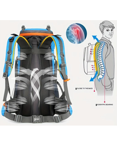 Σακίδιο πλάτης ορειβατικό - H2207 - 65L+5L - 251586 - Black